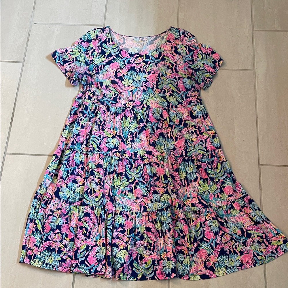 Lilly Pulitzer Women's Dress - Pink and Blue Floral